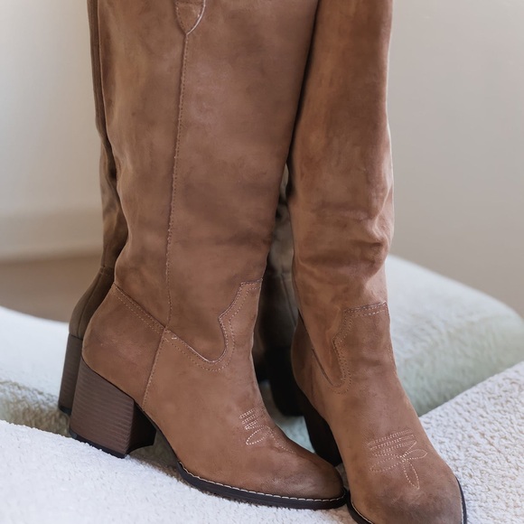 Shoes - Brown Suede Knee-High Boots